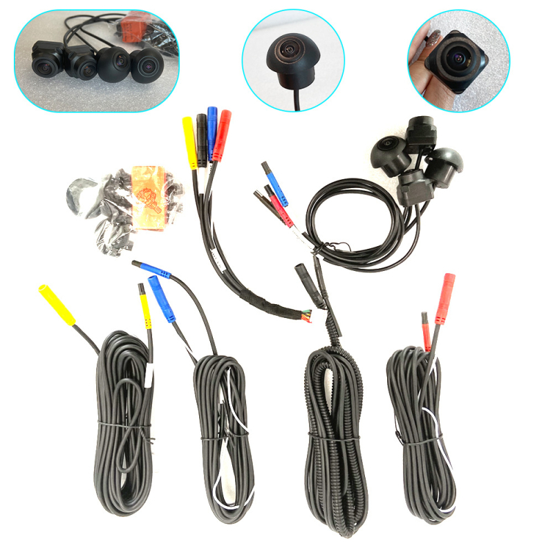 Autóba szerelt 360°-os panoráma asszisztens rendszer éjjellátással, 3D hátrameneti kép és parkolási kamera, ütközés elleni védelem (anyag: műanyag üveg; eredet: Shenzhen; testreszabás elérhető)