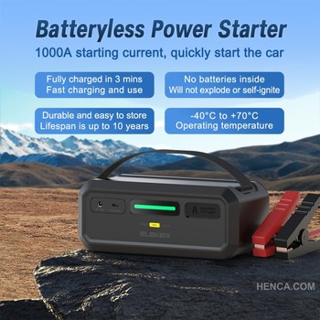 Bez baterijas dzinēja uzsākšanas barošanas avots ar superkondensatoru ārkārtas uzsākšanai, 12V, der benzīna un dīzeļauto, motocikliem un motorlaivām, ABS+PC