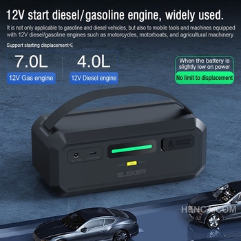 Bez baterijas dzinēja uzsākšanas barošanas avots ar superkondensatoru ārkārtas uzsākšanai, 12V, der benzīna un dīzeļauto, motocikliem un motorlaivām, ABS+PC