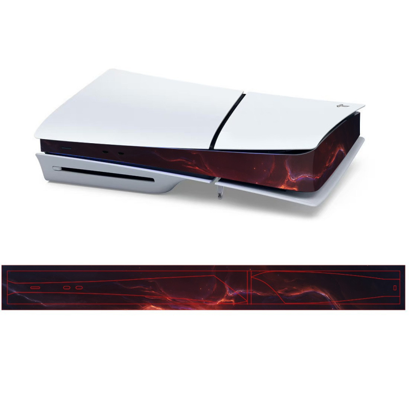 PS5 Slim zaštitni film s bočnim i središnjim naljepnicama, PVC film 0,2 mm, prilagođeno prema crtama