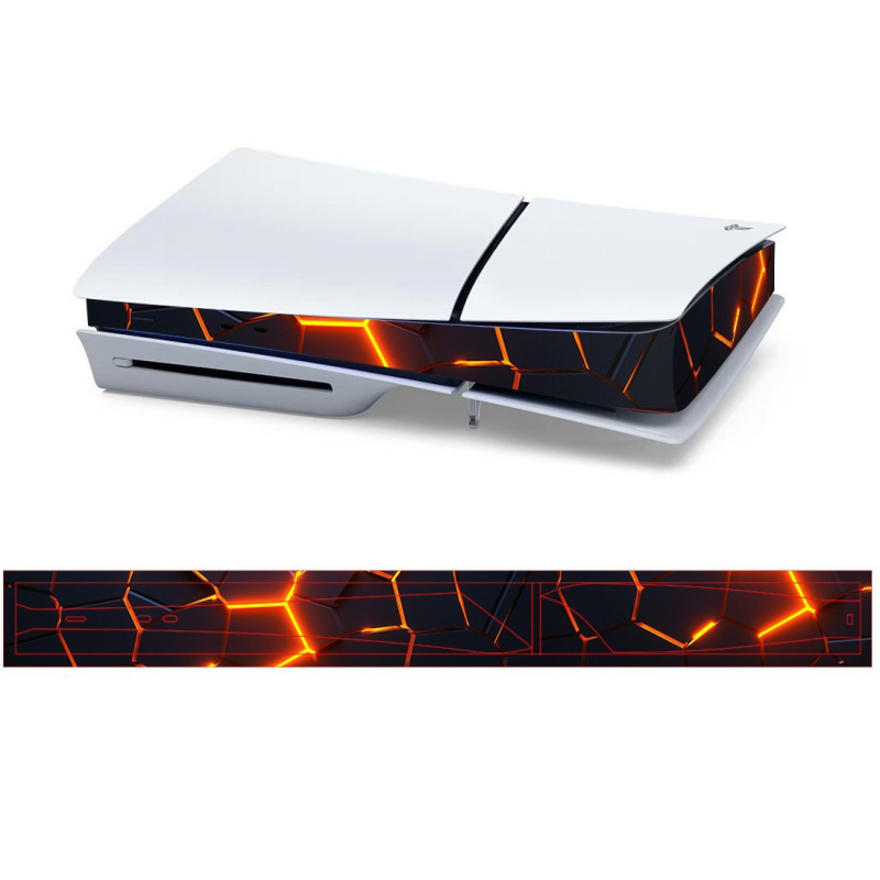 PS5 Slim zaštitni film s bočnim i središnjim naljepnicama, PVC film 0,2 mm, prilagođeno prema crtama