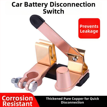 Brass Knife Switch auto akumulatoram, negatīvais pols, 12V/24V, akumulatora termināls, universāls automašīnām un kravas automašīnām