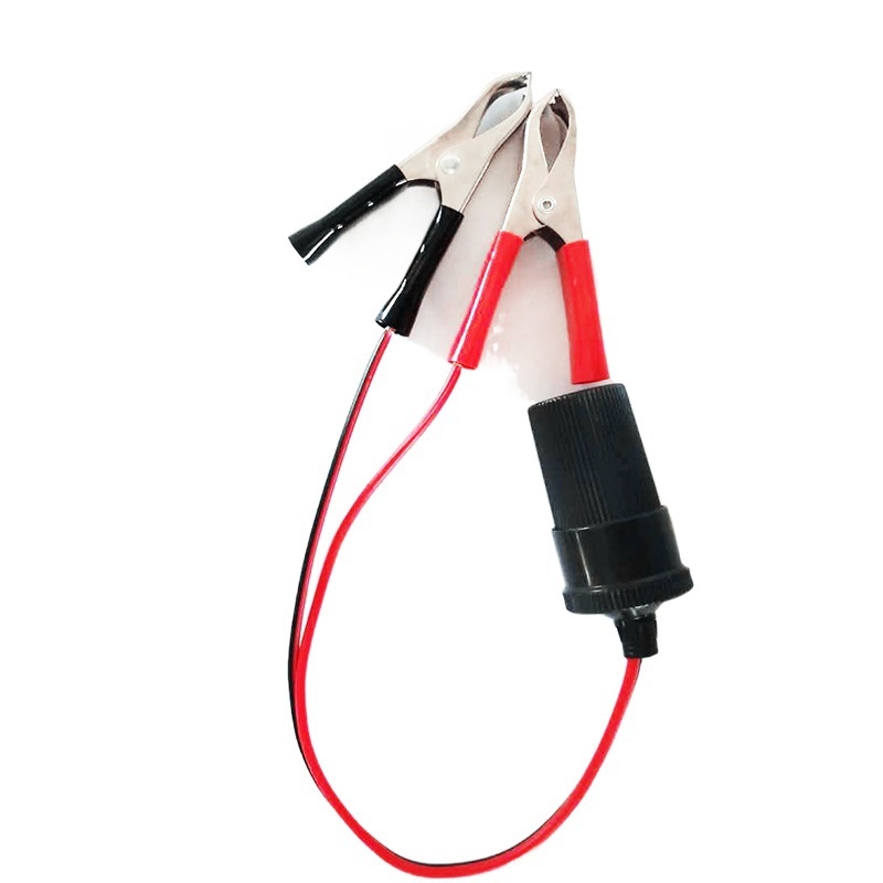 Nagy teherbírású autóakkumulátor csipesz gyújtócsatlakozóval, hosszabbító kábel, krokodilcsipesz adapteralap, 5V kimenet
