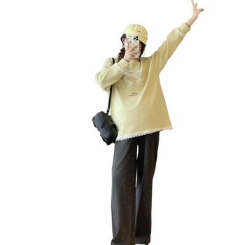 Бременна блуза-рокля със лотосова яка, ръкав 3/4, акрилна материя, основен състав 95%+, стил уличен трендсетър