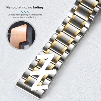 Garmin suderinama nerūdijančio plieno laikrodžio juosta su drugelio sagtimi, išlinkęs plokščias dizainas, individualūs sąsajos dydžiai