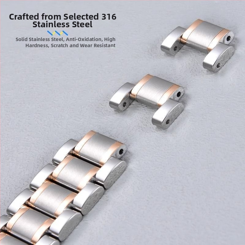 Garmin suderinama nerūdijančio plieno laikrodžio juosta su drugelio sagtimi, išlinkęs plokščias dizainas, individualūs sąsajos dydžiai