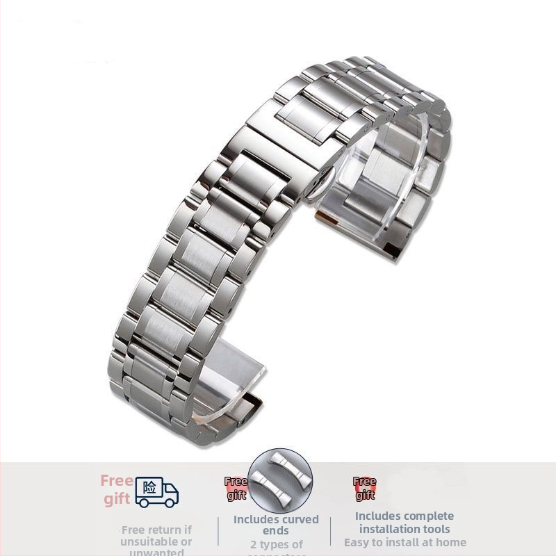 Garmin suderinama nerūdijančio plieno laikrodžio juosta su drugelio sagtimi, išlinkęs plokščias dizainas, individualūs sąsajos dydžiai