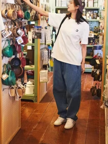 Unisex majica od pamuka s tiskom slova, labav kroj, okrugli izrez, japansko-korejski opušten stil, proljeće 2025