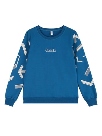 Γυναικεία φούτερ με κουκούλα και επένδυση φλίς, γεωμετρικό κείμενο με κέντημα, κοντό μήκος, μακριά μανίκια, βισκόζη