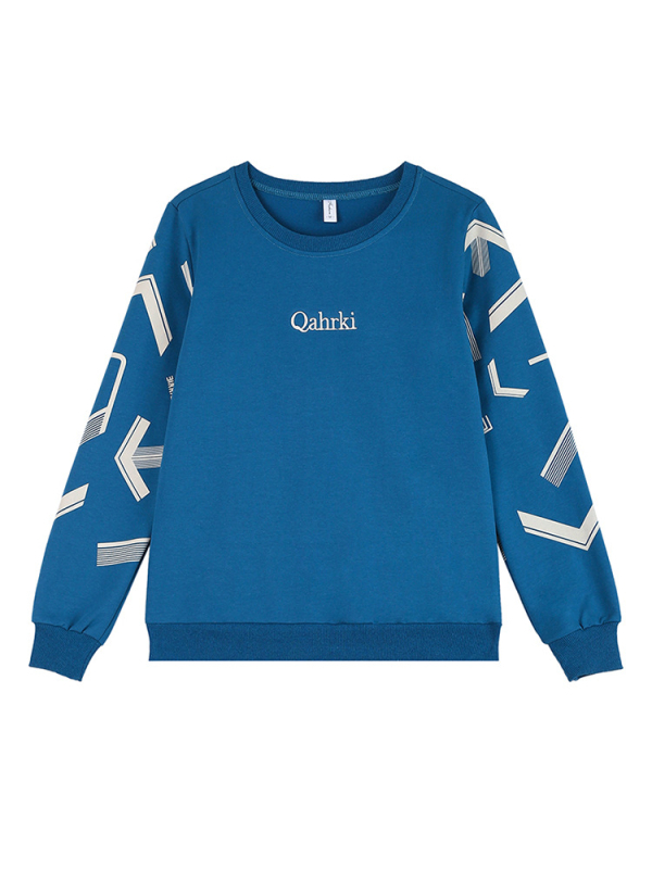 Γυναικεία φούτερ με κουκούλα και επένδυση φλίς, γεωμετρικό κείμενο με κέντημα, κοντό μήκος, μακριά μανίκια, βισκόζη