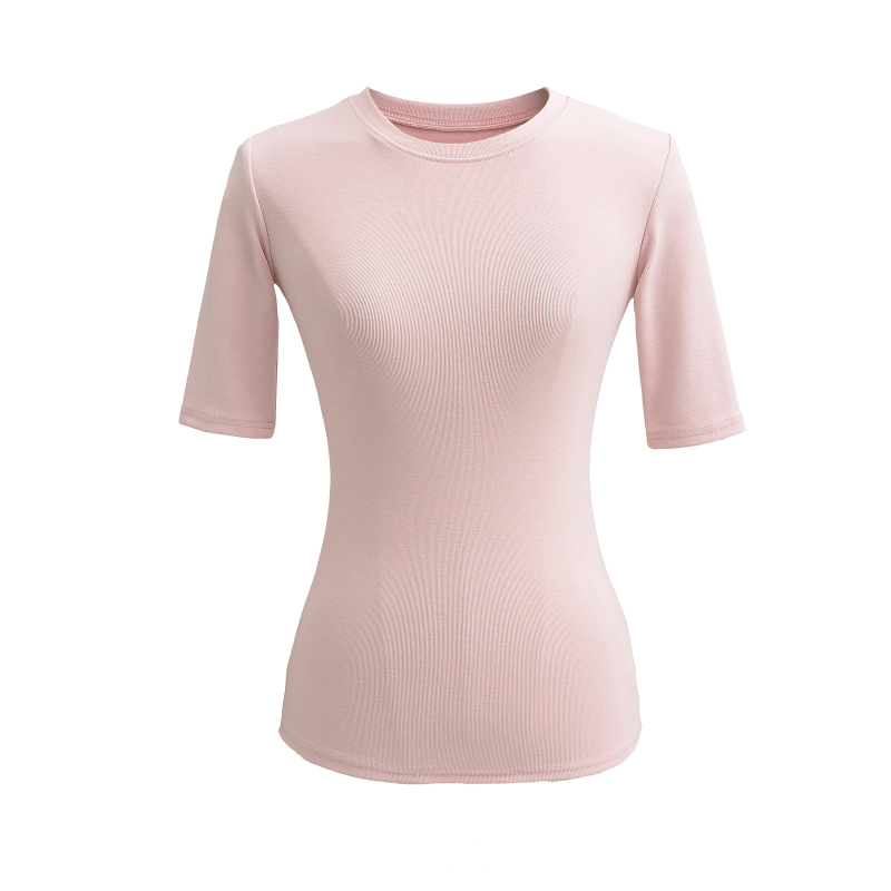 Slim-fit bavlnené tričko s okrúhlym výstrihom, krátke rukávy, zmes bavlny a elastanu (80–90% bavlna, <30% elastan) – Leto 2025