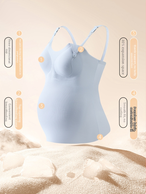 Toitev top koos õlarihmadega, mõeldud rasedusele ja sünnitusjärgseks, nailon–polüester segu, geomeetriline muster, kortsuline tekstuur, kevad-suve 2025