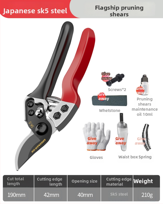 SK5 tērauda griešanas šķēres augļu koku zariem