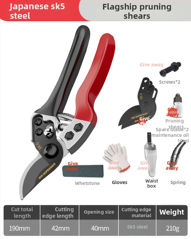 SK5 tērauda griešanas šķēres augļu koku zariem