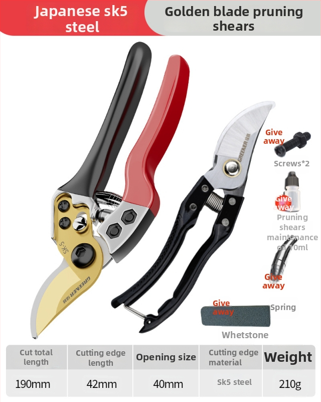 SK5 tērauda griešanas šķēres augļu koku zariem