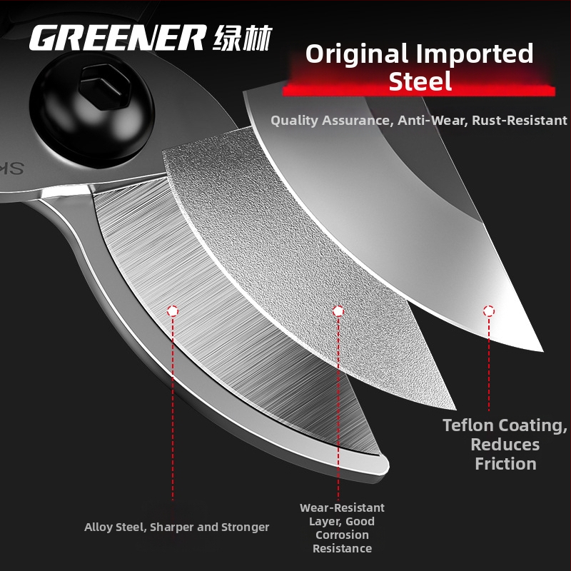 SK5 tērauda griešanas šķēres augļu koku zariem