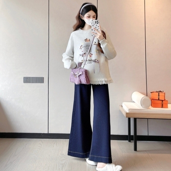 Nėščiųjų palaidinė su ilgu rankovėm, fliso pamušalas, medvilnės-poliesterio audinys, ruduo–žiema 2025