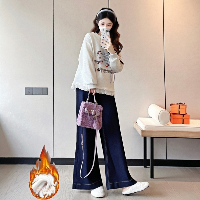 Mātes tops ar garām piedurknēm, flīsa iekšējā odere, kokvilnas-poliestera audums, rudens–ziema 2025