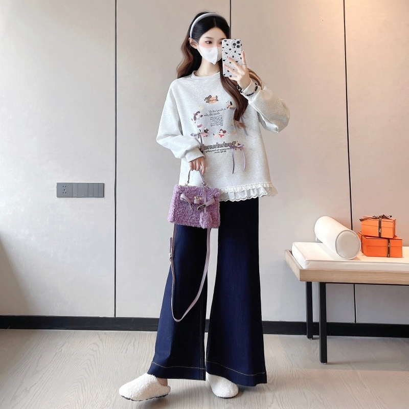 Nėščiųjų palaidinė su ilgu rankovėm, fliso pamušalas, medvilnės-poliesterio audinys, ruduo–žiema 2025