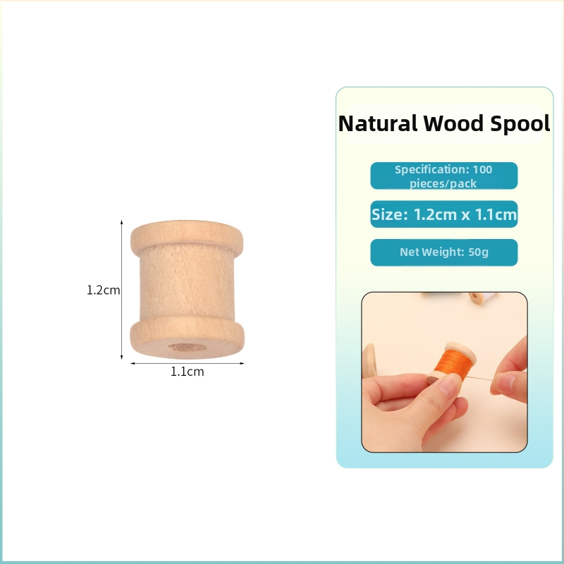 Fából készült bobin hajtó – DIY varrási kiegészítő, vidéki stílus, 22,3 g, LKF