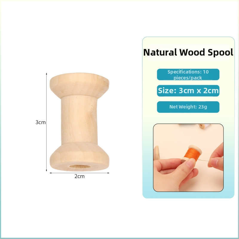 Fából készült bobin hajtó – DIY varrási kiegészítő, vidéki stílus, 22,3 g, LKF