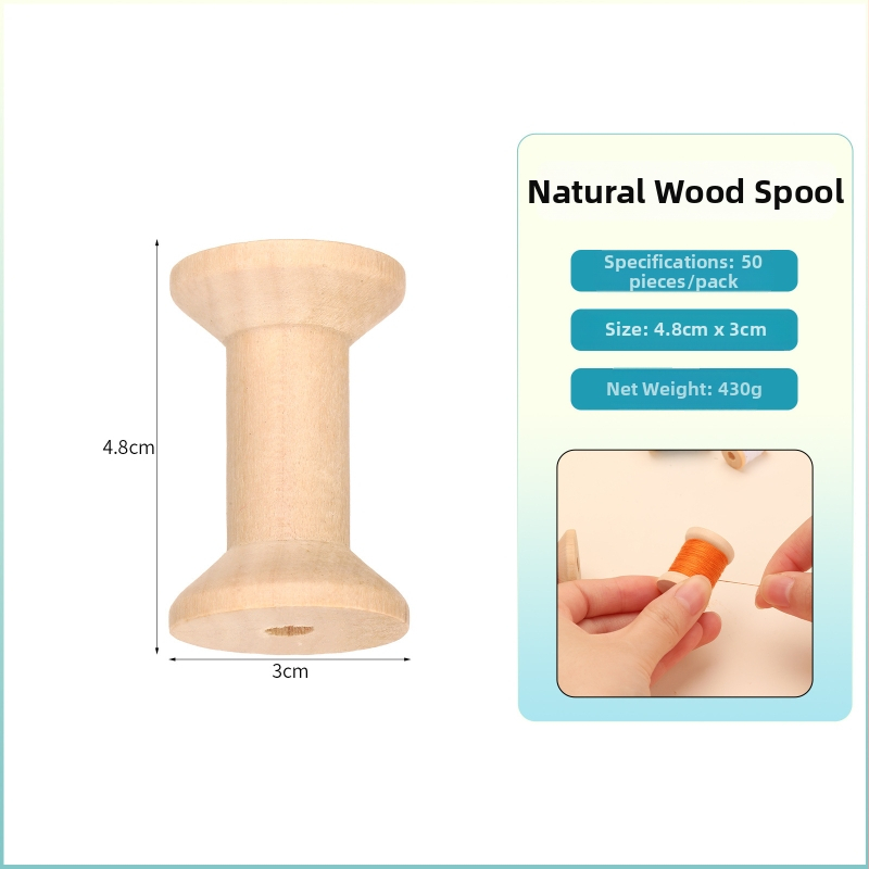 Fából készült bobin hajtó – DIY varrási kiegészítő, vidéki stílus, 22,3 g, LKF