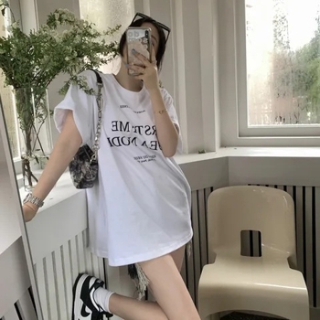 Ženski T‑shirt s kratkim rukavima, slobodan kroj, okrugli izrez, kreativni uzorak, ljeto 2023