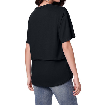 Tricou de maternitate pentru alăptare, pulover, mâneci scurte, guler rotund, croială slim