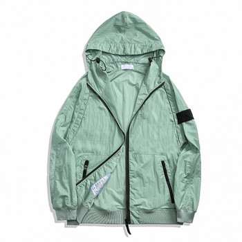 Kapucnis vékony gyorsan száradó napvédő kabát, laza szabás, Lycra és poliészter, sport utcai viselet tiniknek, nyár 2024