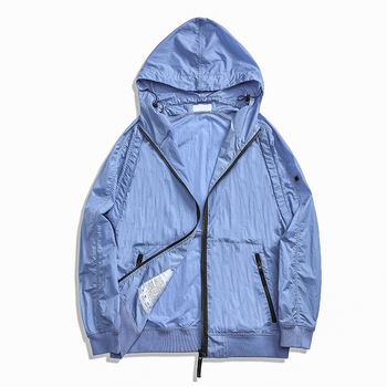 Kapucnis vékony gyorsan száradó napvédő kabát, laza szabás, Lycra és poliészter, sport utcai viselet tiniknek, nyár 2024