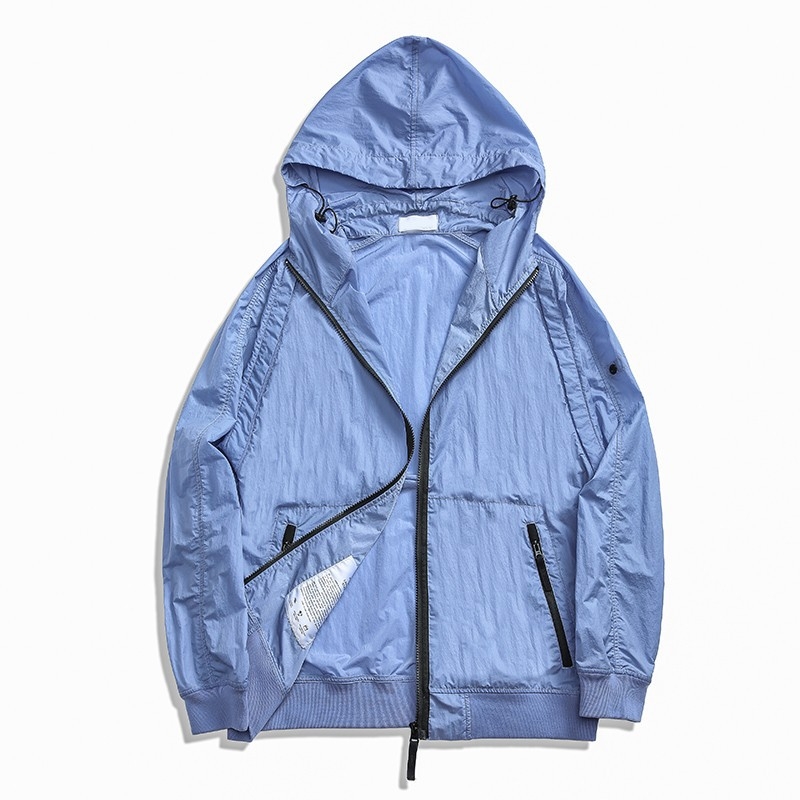 Kapucnis vékony gyorsan száradó napvédő kabát, laza szabás, Lycra és poliészter, sport utcai viselet tiniknek, nyár 2024