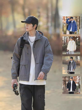 Kapucnival ellátott szélkabát UV-védelemmel, könnyű nylon-keverék anyag, laza szabású, fiataloknak