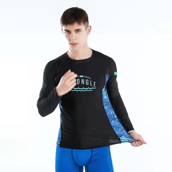 AIYONGLE muški najlonski wetsuit za surfanje, dugi rukav, brzo suši, uzorak usklađivanja boja, ljeto