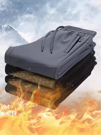 Grafenske fleece jogger hlače s ravnim krojem, srednji pojas, remen, poliester