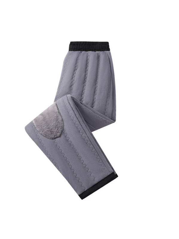 Muške hlače za trening s flis podstavom, ravni kroj, srednji obim struka (Glavni materijal: 100% poliester; Podstava: poliester; Debljina: fleece; Struk: srednji obim)