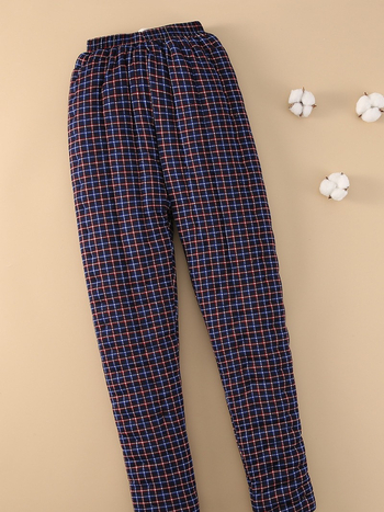 Мъжки панталони от памучна смес, дебели за зима, висока талия, права кройка, за домашна употреба