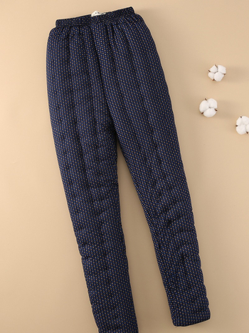 Мъжки панталони от памучна смес, дебели за зима, висока талия, права кройка, за домашна употреба