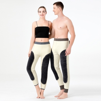 Unisex vunene termalne hlače za zimu, tri-slojne, zaštita struka i koljena, bazni sloj, gustoća 501–600 g/m²