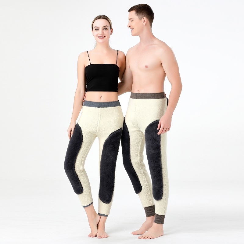 Unisex vunene termalne hlače za zimu, tri-slojne, zaštita struka i koljena, bazni sloj, gustoća 501–600 g/m²