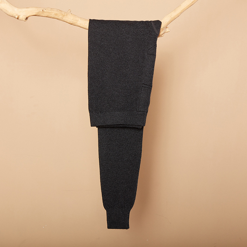 Vilnonės kelnės su medvilės įdėklu ir medvilniniu pamušalu, siauras kirpimas, vidutinio liemens aukštis, žiema 2025