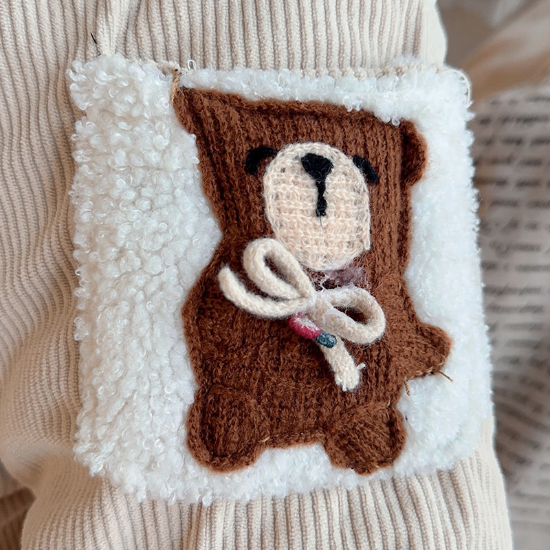 Dječje tople hlače, jednobojni uzorak, debeli, punilo od svile i pamuka, vanjski dio od umjetne kože, podstava od poliestera