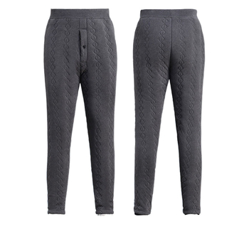 Мъжки термални панталони с подплата от флис, трислойна основа, висока талия, слим-фит