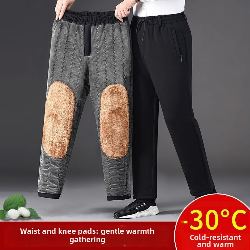 Pánske zimné nohavice s flísovou podšívkou a výplňou zo silk-pamäťovej zmesi, rovný strih