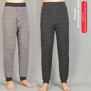 Vyrinės žieminės termo kelnės su avies pūkų pamušalu, savarankiškai šildančios, aukštas juosmuo, tiesus kirpimas, storesnis pamušalas