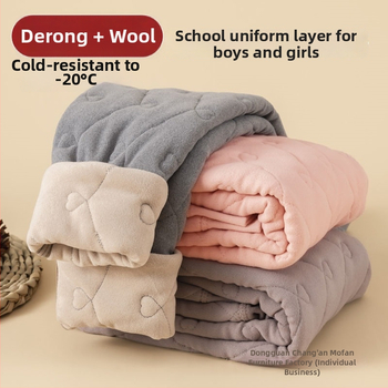 Mokyklinės termovynės su flisiniu pamušalu, stora tiesi kirpimo linija, šilko-pamuko užpildas, dirbtinės odos audinys