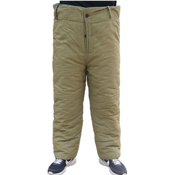 Sirge lõikega püksid puuvillase täidisega, peamine materjal – kunstnahk, keskmine vöökoht, talveks