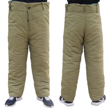 Sirge lõikega püksid puuvillase täidisega, peamine materjal – kunstnahk, keskmine vöökoht, talveks