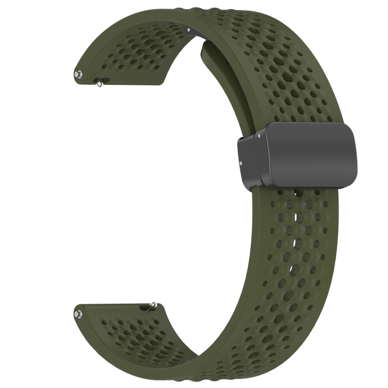 Xiaomi Watch S4 Sporthoz szilikon szíj mágneses csattal, légzőnyílásokkal, hajtogatható, 22 mm szélességű