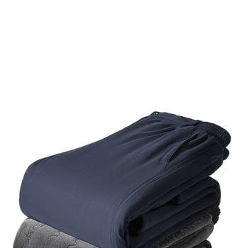 Romon vyriški laisvalaikio kelniai su tiesiu kirpimu – storas fliso pamušalas, siid–medvilnės užpildas, dirbtinė oda išorėje ir viduje, žiema 2024