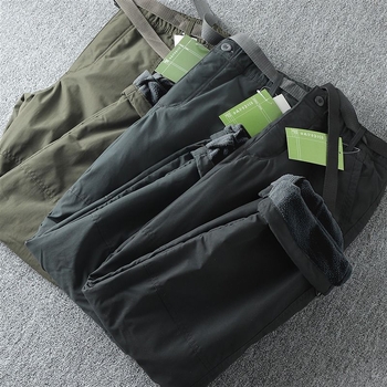 Vyrų lauko žygio kelnės, tiesus kirpimas, storas pamušas, šilkas-pamuko užpildas, pagrindinis audinys - dirbtinė oda, pamušas - dirbtinė oda